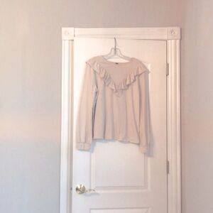 Tan ruffled yoke, long sleeve